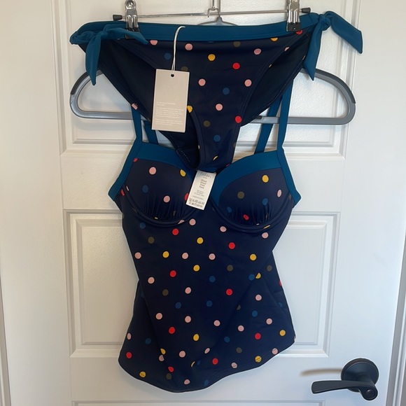 Boden Blue Polka Dot Tankini NWT - Picture 5 of 5